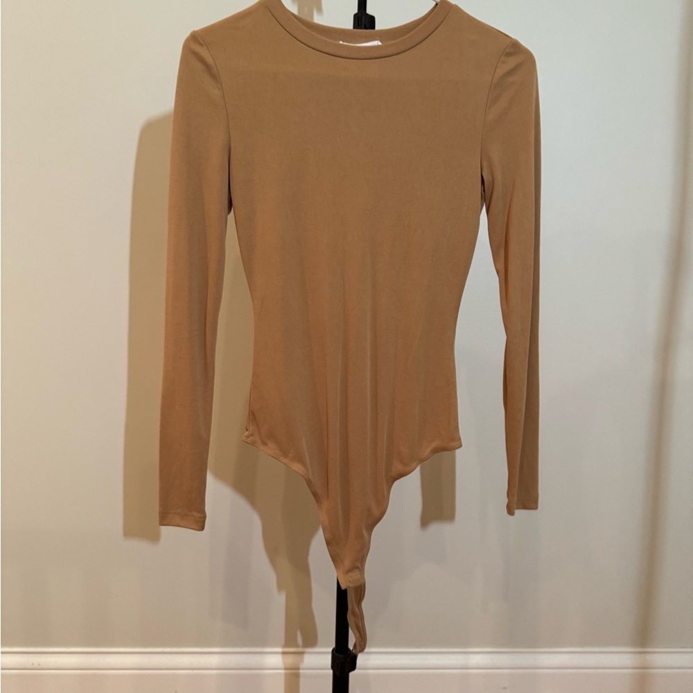 Elodie Long Sleeve Camel/Tan Bodysuit